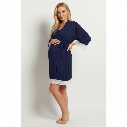 Lace-Trim Maternity & Nursing Nightgown
