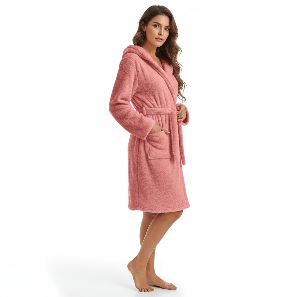 Winter Coral Velvet Nightgown (New Collection)